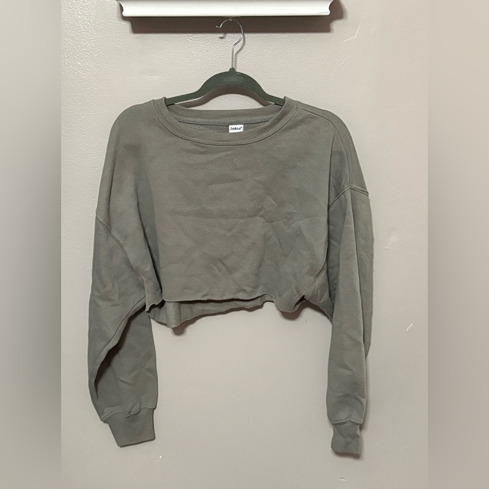 Jo & Co Gray Sweater Cropped